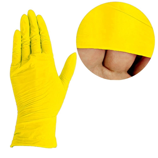 Перчатки MediOk нитриловые без талька Solar Sapphire желтые M 100 шт (0304997) - изображение 1