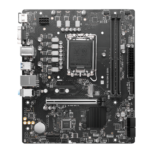 Материнська плата MSI PRO H610M-E DDR4 Socket 1700/Intel/MicroATX/1хHDMI/VGA - Фото 1 Материнська плата MSI PRO H610M-E DDR4 Socket 1700/Intel/MicroATX/1хHDMI/VGA - зображення 1