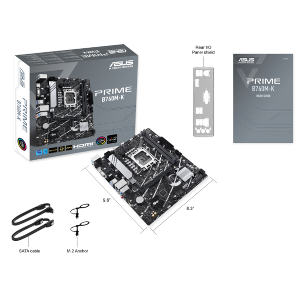 Материнская плата Asus PRIME B760M-K Socket 1700/Intel B760/MicroATX/1хHDMI/VGA - Фото 5 Материнская плата Asus PRIME B760M-K Socket 1700/Intel B760/MicroATX/1хHDMI/VGA - изображение 5