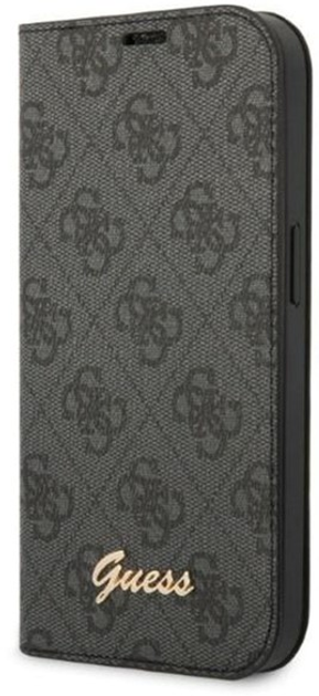 Etui z klapką Guess Book 4G Vintage Gold Logo do Apple iPhone 14 Pro Black (3666339083182) - obraz 1