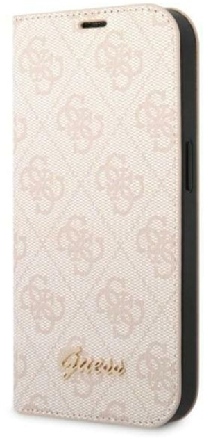 Etui z klapką Guess Book 4G Vintage Gold Logo do Apple iPhone 14 Pro Max Pink (3666339083311) - obraz 1