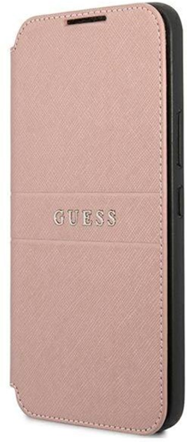 Etui z klapką Guess Book Saffiano Stripes do Samsung Galaxy S22 Plus Pink (3666339042875) - obraz 1