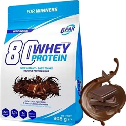 Protein 6PAK Nutrition 80 Białko Serwatkowe 908 g Czekolada (5902811811224) - obraz 1