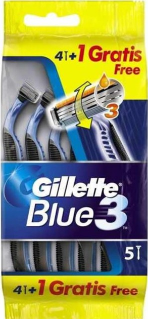 Maszynka do golenia Gillette Blue3 4 + 1 szt (7702018959938) - obraz 1