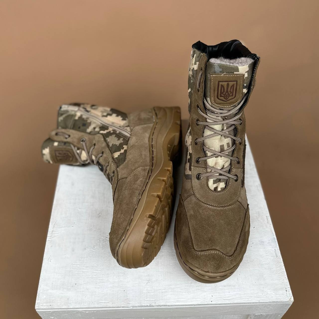 Тактические мужские ботинки Kindzer кожаные натуральный мех 50 койот - изображение 2
