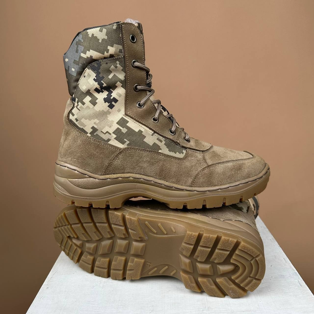Тактичні жіночі черевики Kindzer шкіряні натуральне хутро 38 койот - зображення 1