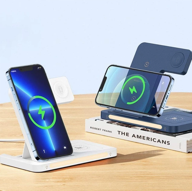 Бездротовий зарядний пристрій 22W REMAX Minxl Series 3-in-1 Foldable Wireless Charger RP-W60 White - зображення 9