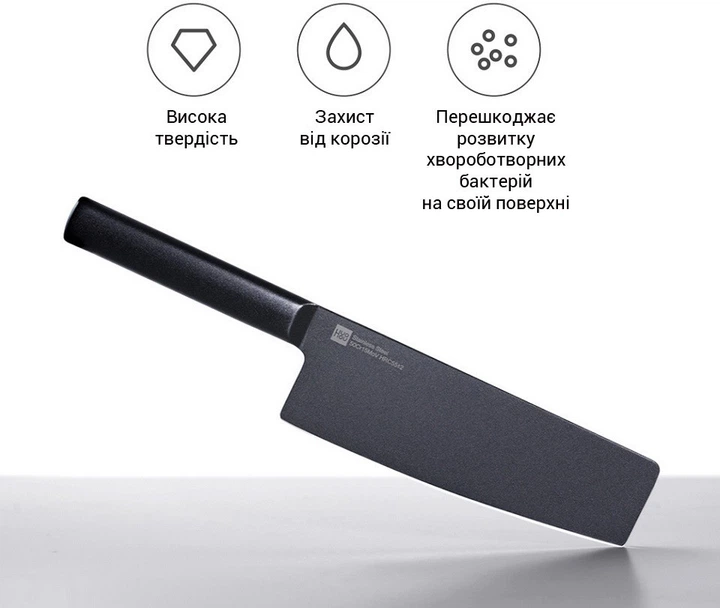 Набір ножів Xiaomi Huo Hou Black non-stick heat knife 2 psc. set - зображення 8