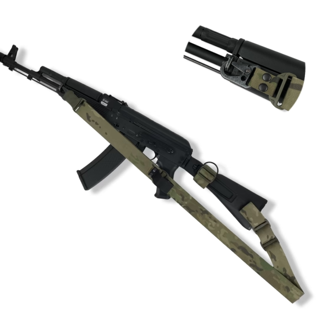 Ремень оружейный одно/двухточечный с дополнительным креплением и усиленным карабином мультикам. - изображение 1