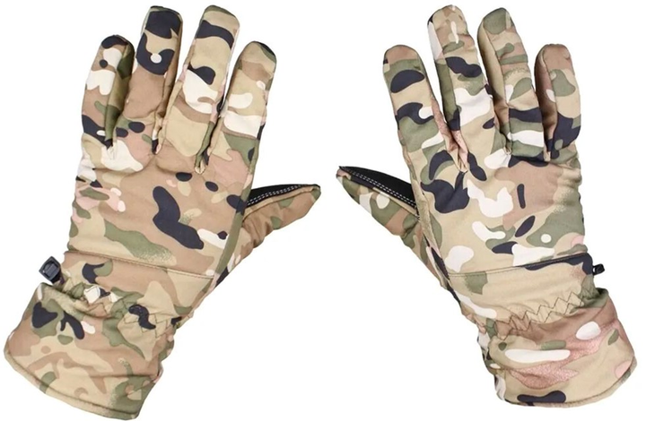 Тактические зимние перчатки К-Сервис Плюс SoftShell Размер L/XL Мультикам (ph_22023) - изображение 1