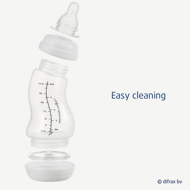 Пляшечка для годування Difrax S-Bottle Natural антиколікова з силіконовою соскою 170 мл Popcorn (705 Popcorn) - зображення 5