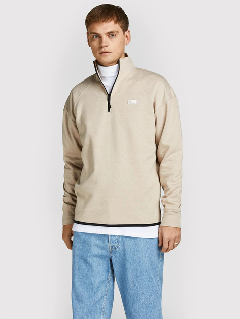Толстовка на флисе, на молнии мужская Jack & Jones 12204920 XL Бежевая ...