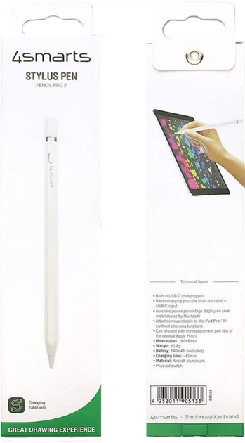 Стилус 4smarts Pen Pencil Pro 2 для iPad/iPad Pro White (4252011905133) - зображення 4