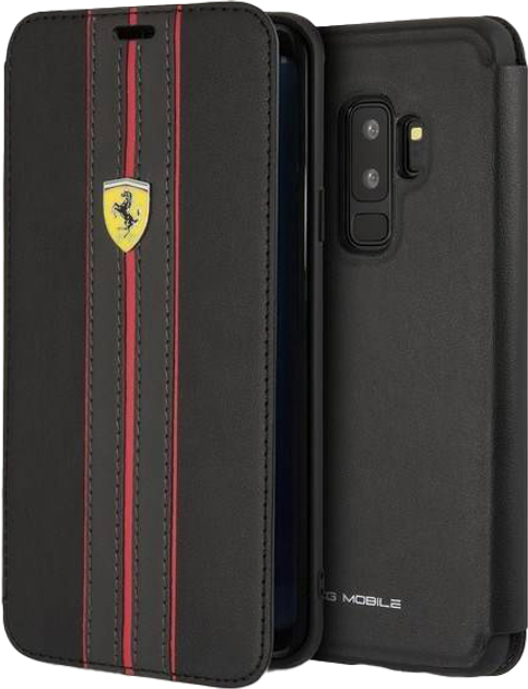 Etui z klapką Ferrari Book do Samsung Galaxy S9 Plus Black (3700740426326) - obraz 1