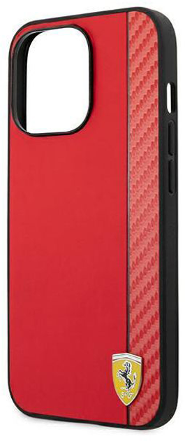 Etui plecki Ferrari On Track Stripe do Apple iPhone 14 Pro Red (3666339063863) - obraz 1