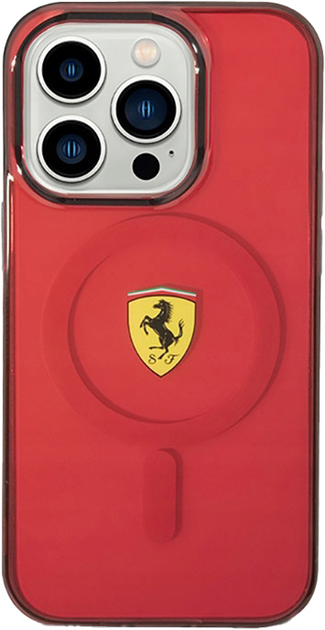 Etui plecki Ferrari Translucent Magsafe do Apple Phone 14 Pro Red (3666339120993) - obraz 1