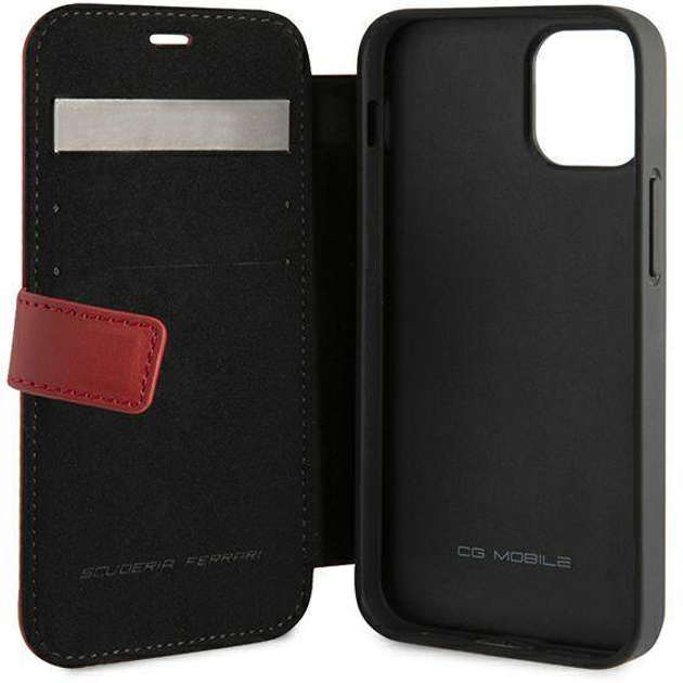 Etui z klapką Ferrari Book Off Track Perforated do Apple iPhone 12 mini Red (3700740492420) - obraz 2