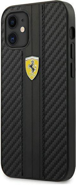 Etui plecki Ferrari On Track Carbon Stripe do Apple iPhone 12 mini Black (3700740479742) - obraz 1
