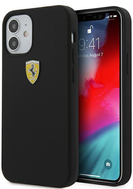 Etui plecki Ferrari on Track Silicone do Apple iPhone 12 mini Black (3700740483466) - obraz 1