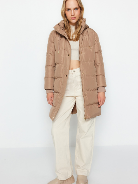 Акція на Куртка зимова довга жіноча Trendyol TWOAW24MO00119 M Brown від Rozetka