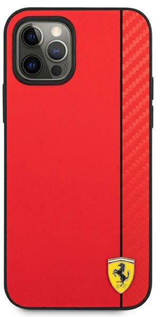 Etui plecki Ferrari On Track Carbon Stripe do Apple iPhone 12 Pro Max Red (3700740499382) - obraz 1