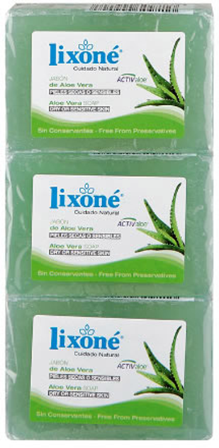 Zestaw Lixone Aloe Vera Soap Dry Or Sensitive Skin 3 x 125 g (8411905009005) - obraz 1