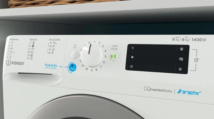 Pralko-suszarka Indesit BDE 86435 9EWS EU - obraz 9