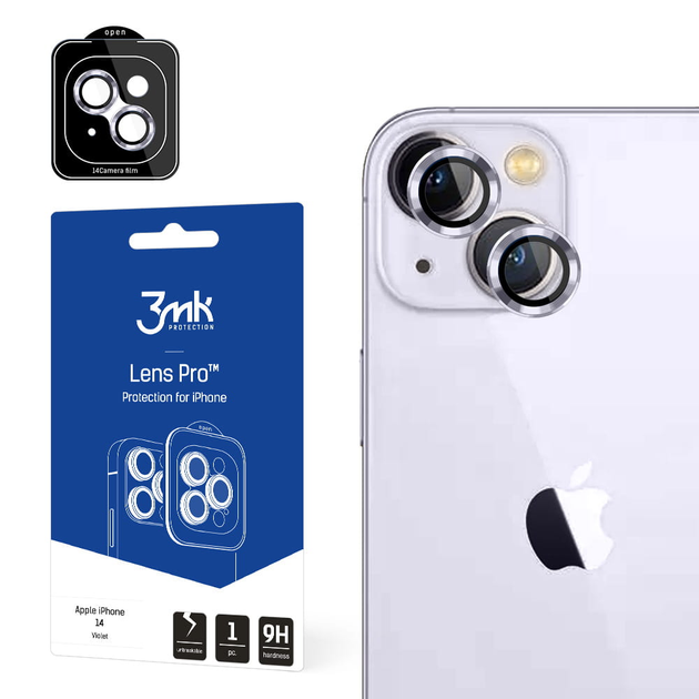 Захисне скло 3MK Lens Protection Pro для камери iPhone 14 з монтажною рамкою (5903108484107) - зображення 1