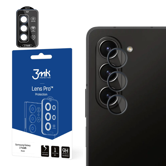 Szkło hartowane 3MK Lens Protection Pro na aparat Samsung Galaxy Z Fold 5 z ramką montażową (5903108528184) - obraz 1