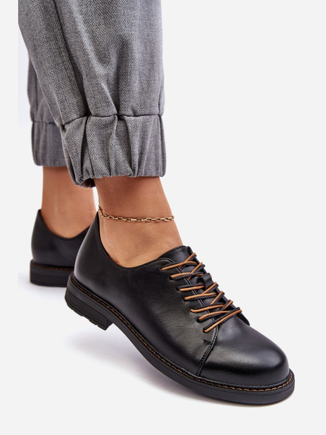 Buty derby damskie Vinceza Nakera 39 Czarne (5905677937350) - obraz 6