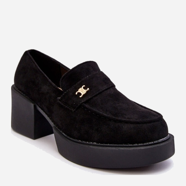 Loafersy damskie na obcasie Afnira 38 Czarne (5905677935301) - obraz 2