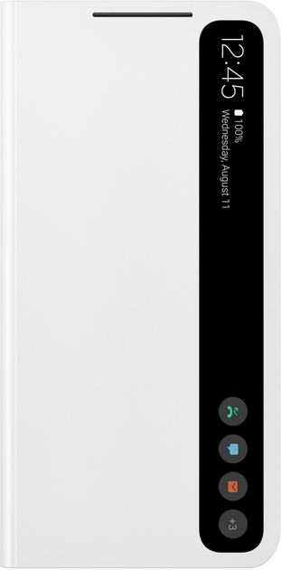 Etui z klapką Samsung Clear View Cover do Galaxy S21 FE 5G White (8806092652859) - obraz 1