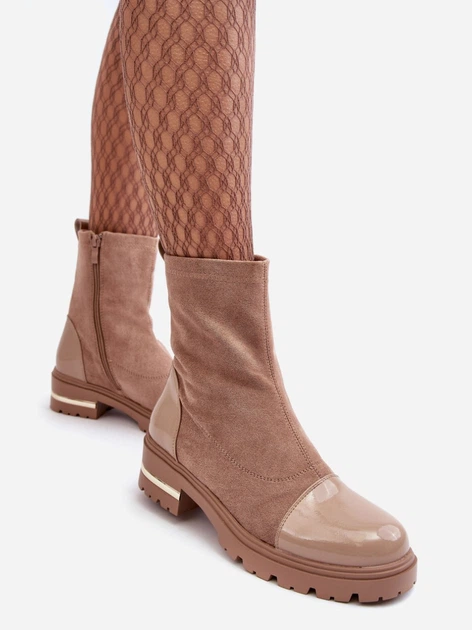 Жіночі ботильйони Shendete 40 Бежеві (5905677933949) - зображення 4