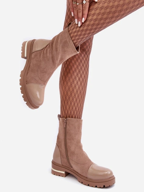 Жіночі ботильйони Shendete 39 Бежеві (5905677933932) - зображення 6