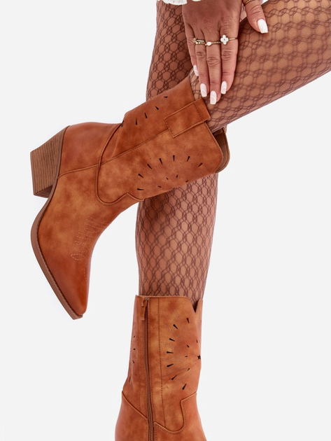 Kowbojki damskie niskie Ursuline 38 Camel (5905677926392) - obraz 6