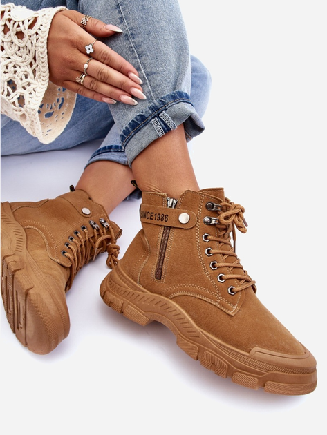Zimowe trapery damskie Jailina 36 Camel (5905677922448) - obraz 4