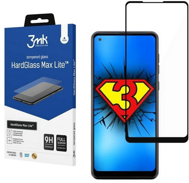 Захисне скло 3MK HardGlass Max Lite для Samsung Galaxy A21s (5903108254564) - зображення 1