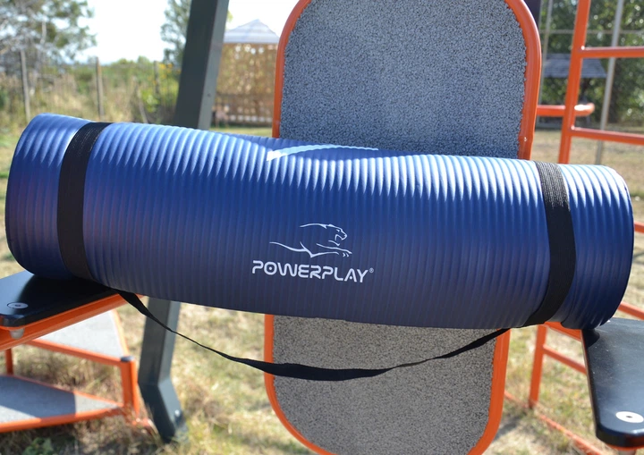 Коврик для йоги та фітнесу PowerPlay 4151 NBR Performance Mat Синій (183x61x1.2) - зображення 8