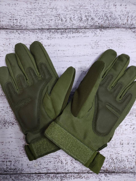 Тактические перчатки Oakley зимние утепленные с флисом полнопалые олива L - изображение 2