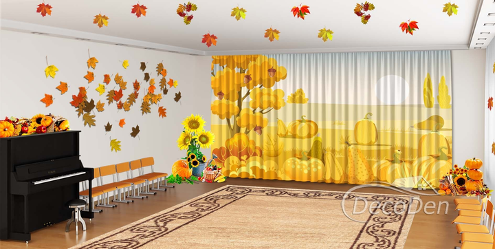 Осенние Фото Шторы в детский сад PHOTODECOR "Осенняя грядка" – фото ...