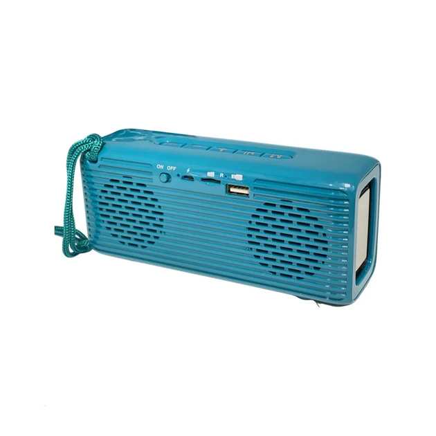 Портативна бездротова Bluetooth колонка TG-174 з годинником та градусником light blue - зображення 2