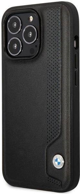 Etui plecki BMW Leather Blue Dots do Apple iPhone 14 Pro Max Black (3666339066437) - obraz 1