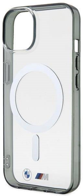 Etui plecki BMW MagSafe Silver Ring do Apple iPhone 14 Plus Transparent (3666339122355) - obraz 1