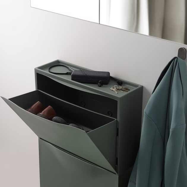 Тумба для взуття TRONES IKEA 305.508.97 сіро-зелений - изображение 4