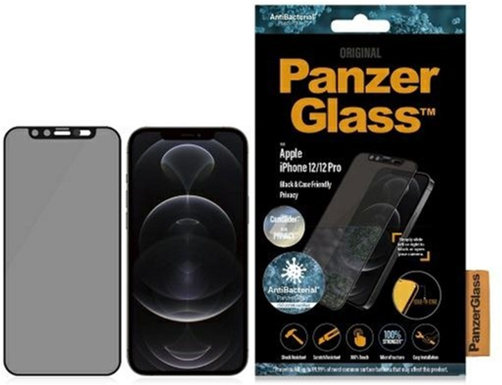 Szkło hartowane Panzer Glass E2E Microfracture do Apple iPhone 12/12 Pro poufne (5711724127144) - obraz 1