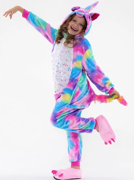 Пижама кигуруми Kigurumi Единорог Искорка для девочек Разноцветый на ...