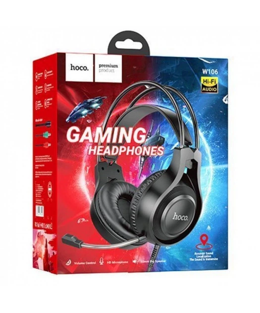Навушники ігрові Hoco W106 Tiger Gaming Black - изображение 4