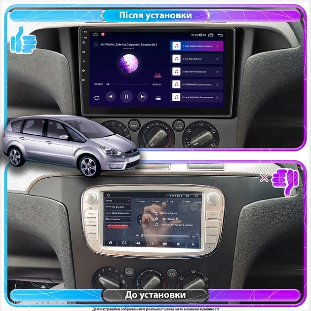 Штатная магнитола Lesko для Ford S-MAX I 2006-2010 IPS 9" 4/64Gb CarPlay 4G Wi-Fi GPS Prime Форд с макс - изображение 2