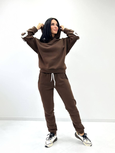 Женский спортивный костюм Fashion теплый на флисе 46/48 шоколадный ...