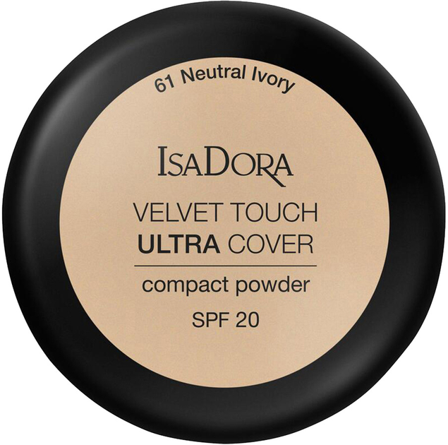 Puder IsaDora Velvet Touch Ultra Cover Compact Powder SPF20 61 Neutral Ivory 7.5 g (7317852149454) - obraz 1
